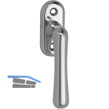 GRUNDMANN Fenstergriff ELEGANT 504H - sichtbar geschraubt, 7x35, Alu poliert