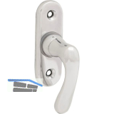 GRUNDMANN Fenstergriff WG ELEGANT 505 - gebogen, VK 7 x 35 mm, Alu poliert