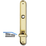 Langschild ELEGANT, WC 90, m. Drehknopf, Messing poliert