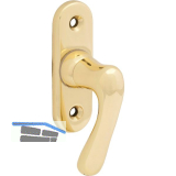 GRUNDMANN Fenstergriff WG ELEGANT 505 - gebogen, VK 7 x 35 mm, Messing poliert