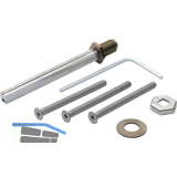 HOPPE Befestigungsset zu Sicherheits-Wechselgarnitur T�rst�rke 92-97 mm