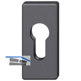 FSB Zylinderrosette 17 1778 eckig, Aluminium schwarz matt