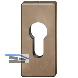 FSB Zylinderrosette 17 1778 eckig, Bronze dunkel patiniert gewachst