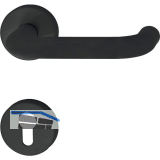 HEWI Dr�ckergarnitur 111 - auf Rosette PZ, 38 - 48, schwarz matt