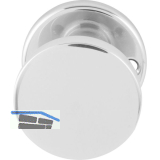 T�rknopf Flachform - auf Rosette m. Schraubl�chern, � 45 fest Alu poliert