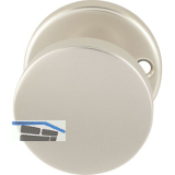 T�rknopf Flachform - auf Rosette m. Schraubl�chern, � 45 fest Alu neusilber