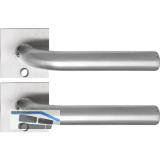 SOLIDO Solo Dr�ckergarnitur DUBLIN - Flachrosette eckig, f�r Schl�ssel,Edelstahl