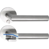 SOLIDO Solo Dr�ckergarnitur NORWEGEN - Flachrosette rund, WC,Not�ffner,Edelstahl