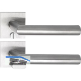 SOLIDO Solo Dr�ckergarnitur NORWEGEN - Flachrosette eckig,WC,Not�ffner,Edelstahl