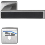 MARCHESI Dr�ckergarnitur Inlay BB, Edelstahl matt/Inlay schwarz matt