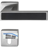 MARCHESI Dr�ckergarnitur Inlay PZ, Edelstahl matt/Inlay schwarz matt