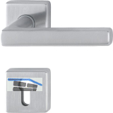 Feuerschutz Dr�ckergarnitur DALLAS auf Rosette PZ, Edelstahl matt