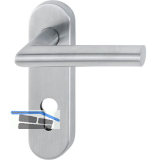 Objekt Dr�ckergarnitur AMSTERDAM auf Kurzschild PZ, Edelstahl matt