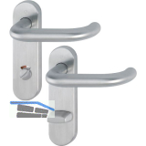 Objekt Dr�ckergarnitur PARIS auf Kurzschild WC, Edelstahl matt