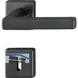 HOPPE Dr�ckergarnitur DALLAS auf Rosetten eckig BB, Messing schwarz