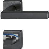 HOPPE Dr�ckergarnitur DALLAS auf Rosetten eckig WC, Messing schwarz