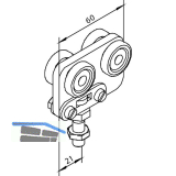 SOLIDO 100 Rollapparat f�r Faltt�r Kunststoff/Stahl verzinkt