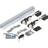 SOLIDO 100 Beschlagset Holz Wandtasche L=1600 mm Fl�gelbreite 700-800 mm silber