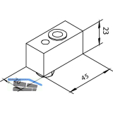 SOLIDO 100 Lagerbock unten f�r Faltt�rbeschlag Aluminium
