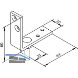 SOLIDO 100 Tragwinkel mit Drehbolzen f�r Faltt�rbeschlag Edelstahl