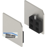 SOLIDO 100 Abdeckkappen-Set zu Wand-Montageprofil Edelstahl-Effekt