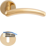 SOLIDO Dr�ckergarnitur GENF - auf Rosette BB, messingf�rbig PVD