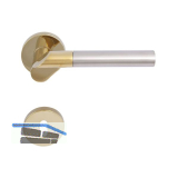 SOLIDO Dr�ckergarnitur SEVILLA - auf Rosette BB, messingf�rbig PVD/nickel matt