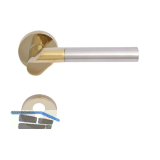 SOLIDO Dr�ckergarnitur SEVILLA - auf Rosette PZ, messingf�rbig PVD/nickel matt