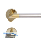 SOLIDO Dr�ckergarnitur SEVILLA - auf Rosette WC, messingf�rbig PVD/nickel matt