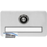 SOLIDO Namensschild m. T�rgucker S, 120x70x6, Linse 170�, silber eloxiert