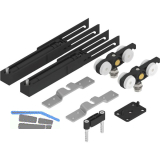 SOLIDO 100 Beschlagset Holz ohne Laufschiene mit Einzugsd�mpfung beidseitig