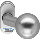 T�rknopf K 160, FS - auf Rosette, Alu silber eloxiert