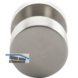 MARCHESI T�rknopf Flachform au�en auf Rosette, Gewindeans�tze M5, Edelstahl matt