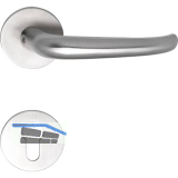 SOLIDO Dr�ckergarnitur BELFAST - auf Flachrosette, rund PZ, Edelstahl matt