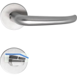 SOLIDO Dr�ckergarnitur BELFAST - auf Flachrosette, rund WC, Edelstahl matt