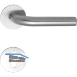 SOLIDO Dr�ckergarnitur DUBLIN - auf Flachrosette, rund PZ, Edelstahl matt