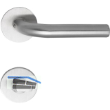 SOLIDO Dr�ckergarnitur DUBLIN - auf Flachrosette, rund WC, Edelstahl matt