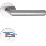 SOLIDO Dr�ckergarnitur NORWEGEN - auf Flachrosette, rund BB, Edelstahl matt