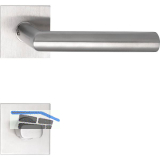 SOLIDO Dr�ckergarnitur NORWEGEN - auf Flachrosette, eckig WC, Edelstahl matt