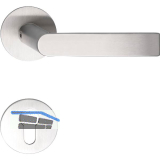 SOLIDO Dr�ckergarnitur DOVER - auf Flachrosette, rund PZ, Edelstahl matt