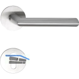 SOLIDO Dr�ckergarnitur GLASGOW - auf Flachrosette, rund PZ, Edelstahl matt