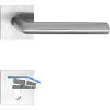 SOLIDO Dr�ckergarnitur GLASGOW - auf Flachrosette, eckig PZ, Edelstahl matt