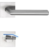 SOLIDO Dr�ckergarnitur GLASGOW - auf Flachrosette, eckig WC, Edelstahl matt