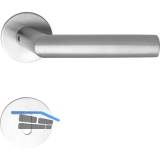 SOLIDO Dr�ckergarnitur VADUZ - auf Flachrosette, rund BB, Edelstahl matt