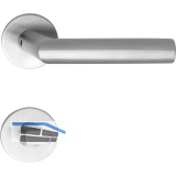 SOLIDO Dr�ckergarnitur VADUZ - auf Flachrosette, rund WC, Edelstahl matt