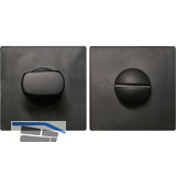 SOLIDO WC-Rosette flach eckig, Edelstahl schwarz matt