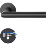 SOLIDO Dr�ckergarnitur NORWEGEN - auf Flachrosette BB, rund, Edelstahl schwarz