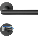 SOLIDO Dr�ckergarnitur NORWEGEN - auf Flachrosette WC, rund, Edelstahl schwarz