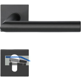 SOLIDO Dr�ckergarnitur NORWEGEN - auf Flachrosette PZ, eckig, Edelstahl schwarz