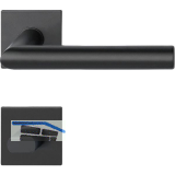 SOLIDO Dr�ckergarnitur NORWEGEN - auf Flachrosette WC, eckig, Edelstahl schwarz